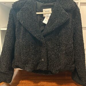 Hollister Women's Cozy Black Teddy Jacket